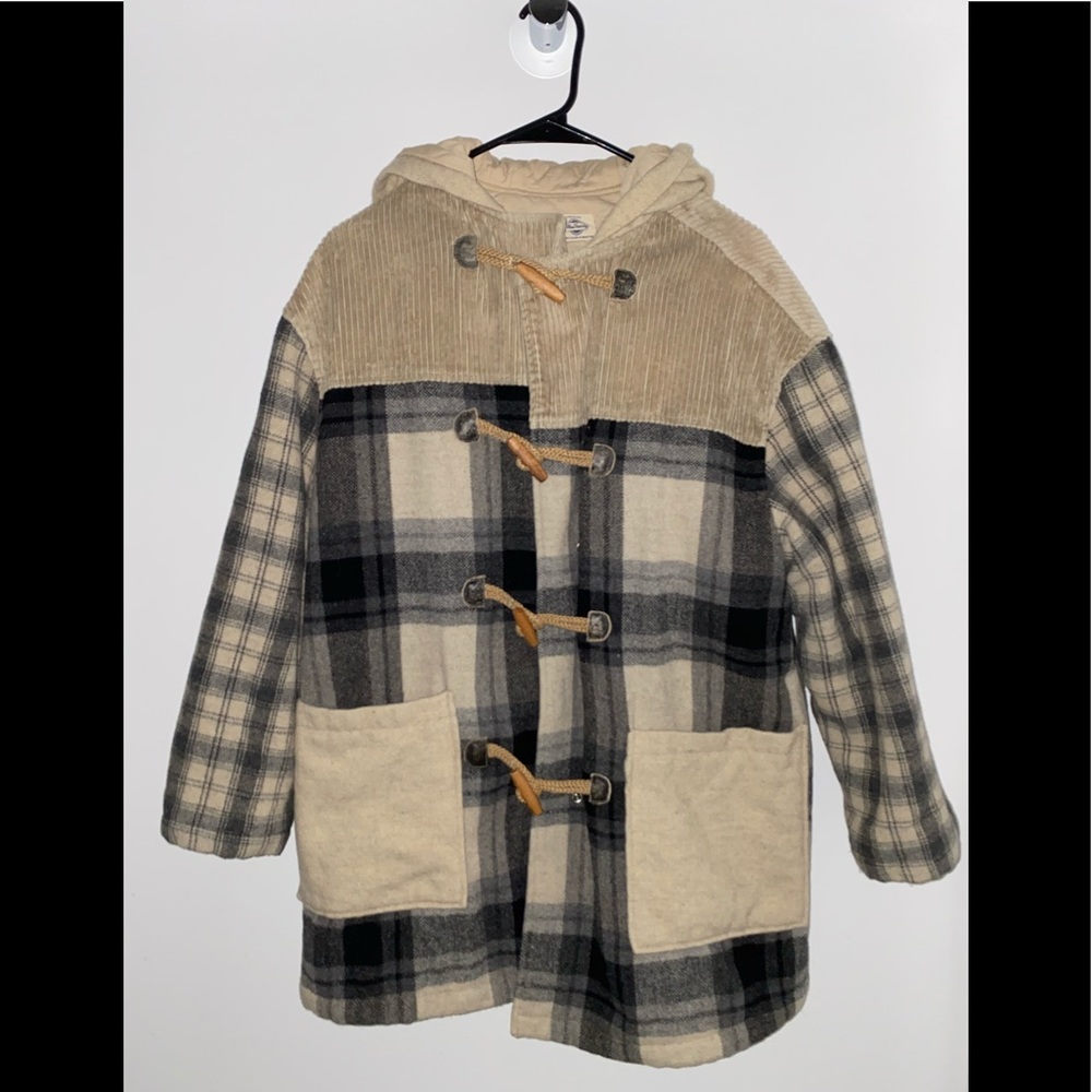 Benetton Patchwork Pea Coat with Hood M